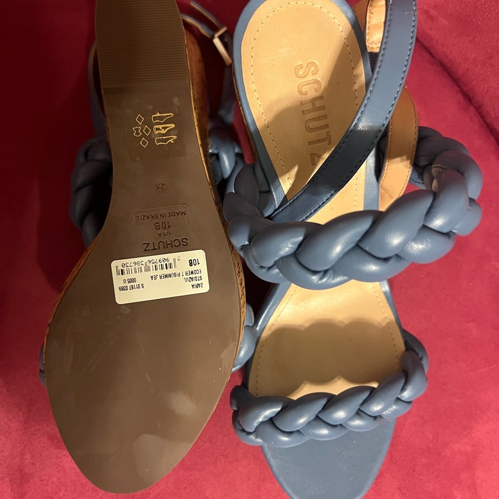 SCHUTZ Navy Braided Women's Sandals - Picture 3 of 3
